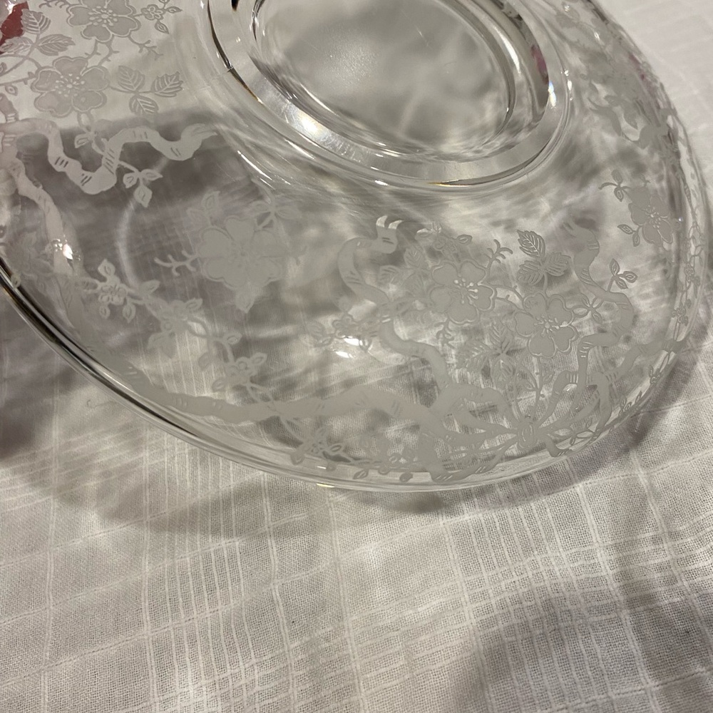 1950’s Fostoria Romance Mayonnaise Bowl and Underplate Vintage - Picture 5 of 8
